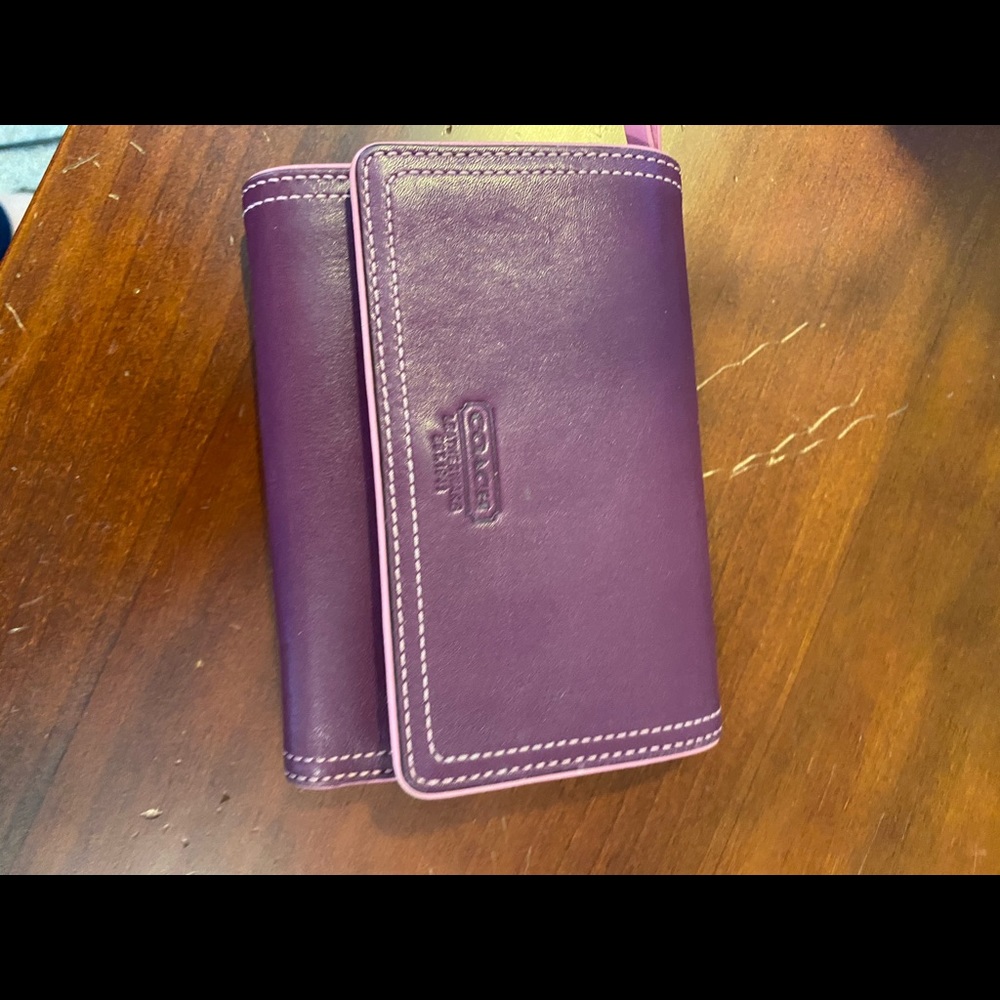 Pink and purple coach wallet